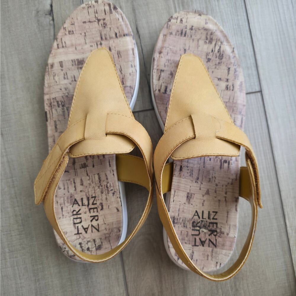 Naturalizer Lincoln Leather Sandals Sunset Yellow Women Sz 8M - Picture 6 of 8